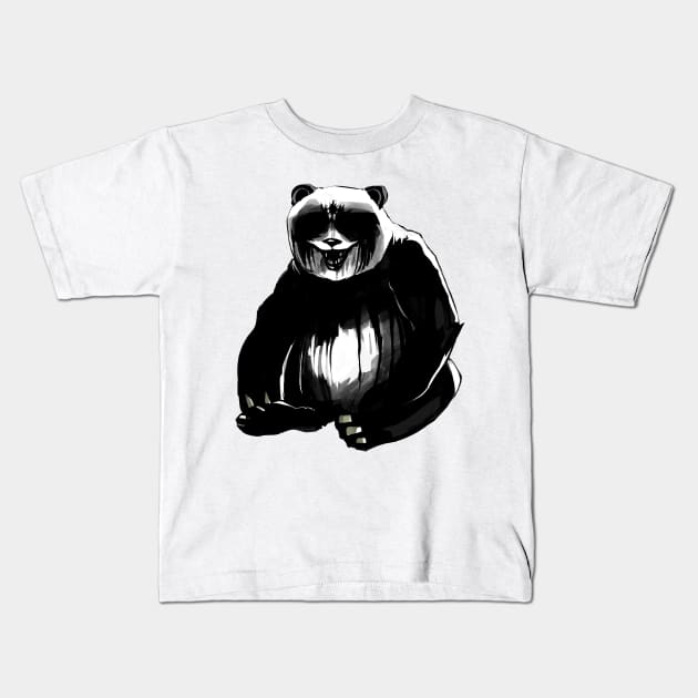 Cartoony Doomed Panda Kids T-Shirt by EveryAny